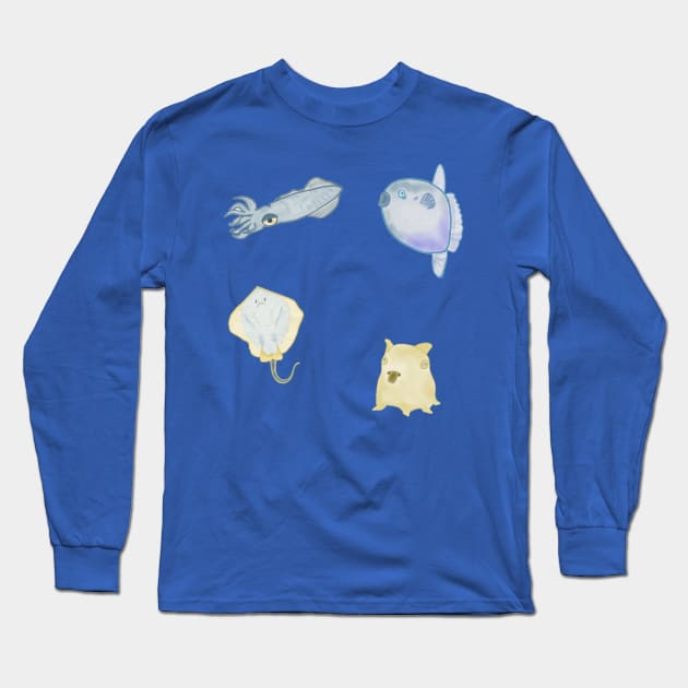 Sea creature medley Long Sleeve T-Shirt by isarol